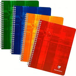 Cahier spirale 100 pages 17 x 22 cm Q.5x5 Clairefontaine Coloris Aléatoire