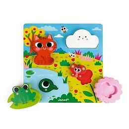 Puzzle Cache-cache 6 pièces en bois Janod