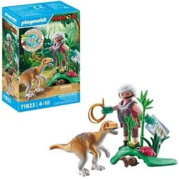 Playmobil 71823 Vélociraptor et explorateur avec lasso