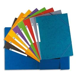 Chemise à élastiques 3 rabats carte lustrée Oxford Coloris Aléatoire