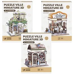Puzzle 3D 179 pièces mini ville en bois Modèle Aléatoire