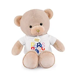 Peluche Ours Beige 25 cm avec T-shirt Blanc JO Paris 2024