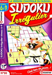 Magazine Sudoku irregulier, numéro 90, du 25/09/2026