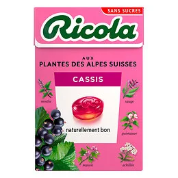 Ricola cassis sans sucre boîte 50g