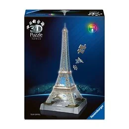 Puzzle 3D Iconics 216 pièces Tour Eiffel illuminée Ravensburger