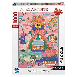 Puzzle 1000 pièces Hippie style Cha cha Pop Nathan