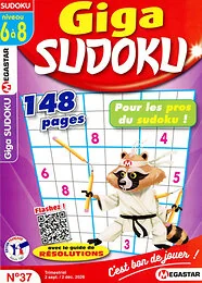 Magazine Giga sudoku, numéro 37, du 02/09/2026