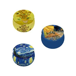 Bougie parfumée en boîte métal Van Gogh décors assortis