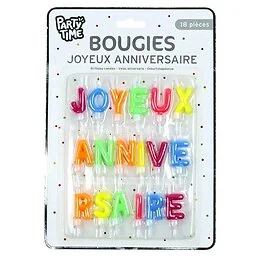 Bougie joyeux anniversaire 18 lettres