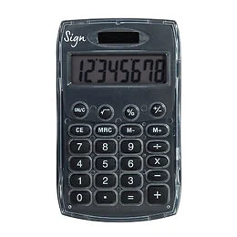Calculatrice solaire de poche noir Sign