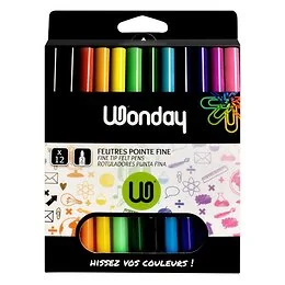 Boîte de 12 Feutres Pointe Fine Min’O Wonday