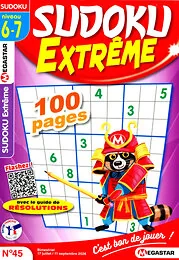 Magazine Sudoku extreme, numéro 45, du 17/07/2026