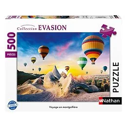 Puzzle 500 pièces Voyage en montgolfière Nathan
