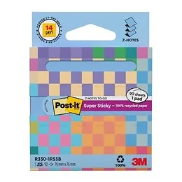 Bloc Super Sticky Notes 90 feuilles 7,6 x 7,6 cm Bleu Post-it