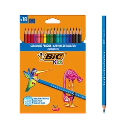 18 crayons de couleurs Kids Tropicolors Bic