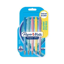 Lot de 5 Stylos bille rétractables Papermate Flexgrip Ultra