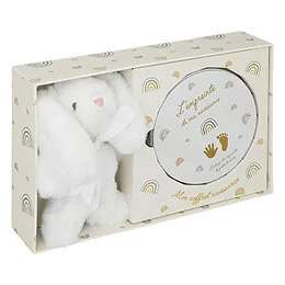 Coffret empreinte + peluche 28x17 cm
