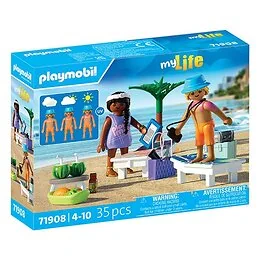 Playmobil 71908 Couple vacanciers à la plage et transats