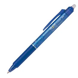 Stylo roller effaçable bleu pointe fine FriXion Clicker Pilot