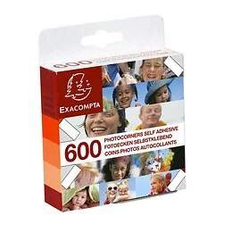 600 adhésifs coins photos Exacompta