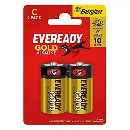 2 piles Alcaline C/LR14 Eveready Gold
