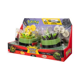 Bataille de disque Pikachu et Larvitar Pokémon