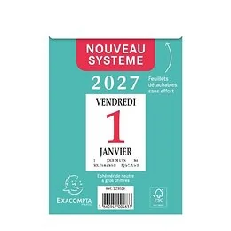 Bloc éphéméride 2027 Exacompta 134 x 98 mm