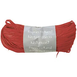 Pelote raphia naturel rouge 50g Clairefontaine