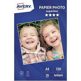 Papier photo 35 feuilles A4 Avery