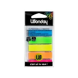 100 Marque-pages Repositionnables Fluo Wonday