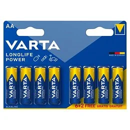 8 piles AA/LR6 Varta Longlife Power alcaline