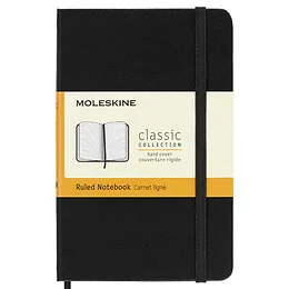 Carnet 192 p. ligné noir rigide 9x14 cm Moleskine