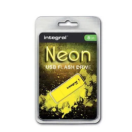 Clé USB 8 GB Integral 2.0 Néon jaune