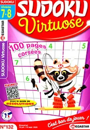 Magazine Sudoku virtuose, numéro 132, du 16/07/2026