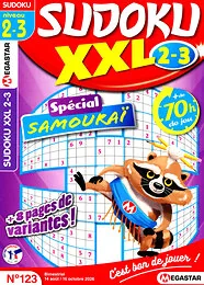 Magazine Sudoku xxl niv 2-3, numéro 123, du 14/08/2026