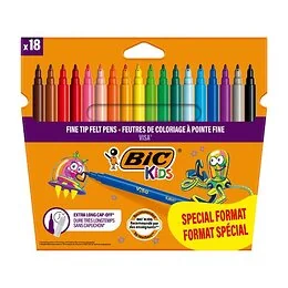 Etui 18 feutres coloriage pointe fine Bic Kids